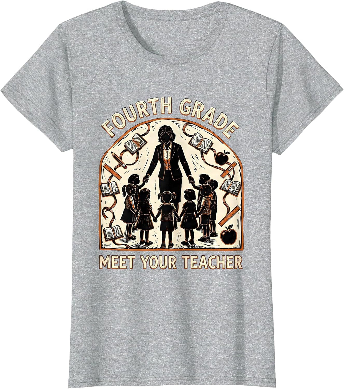 Fourth Grade Meet Your Teacher Funny Teacher Back To School T-Shirt - Heather Grey