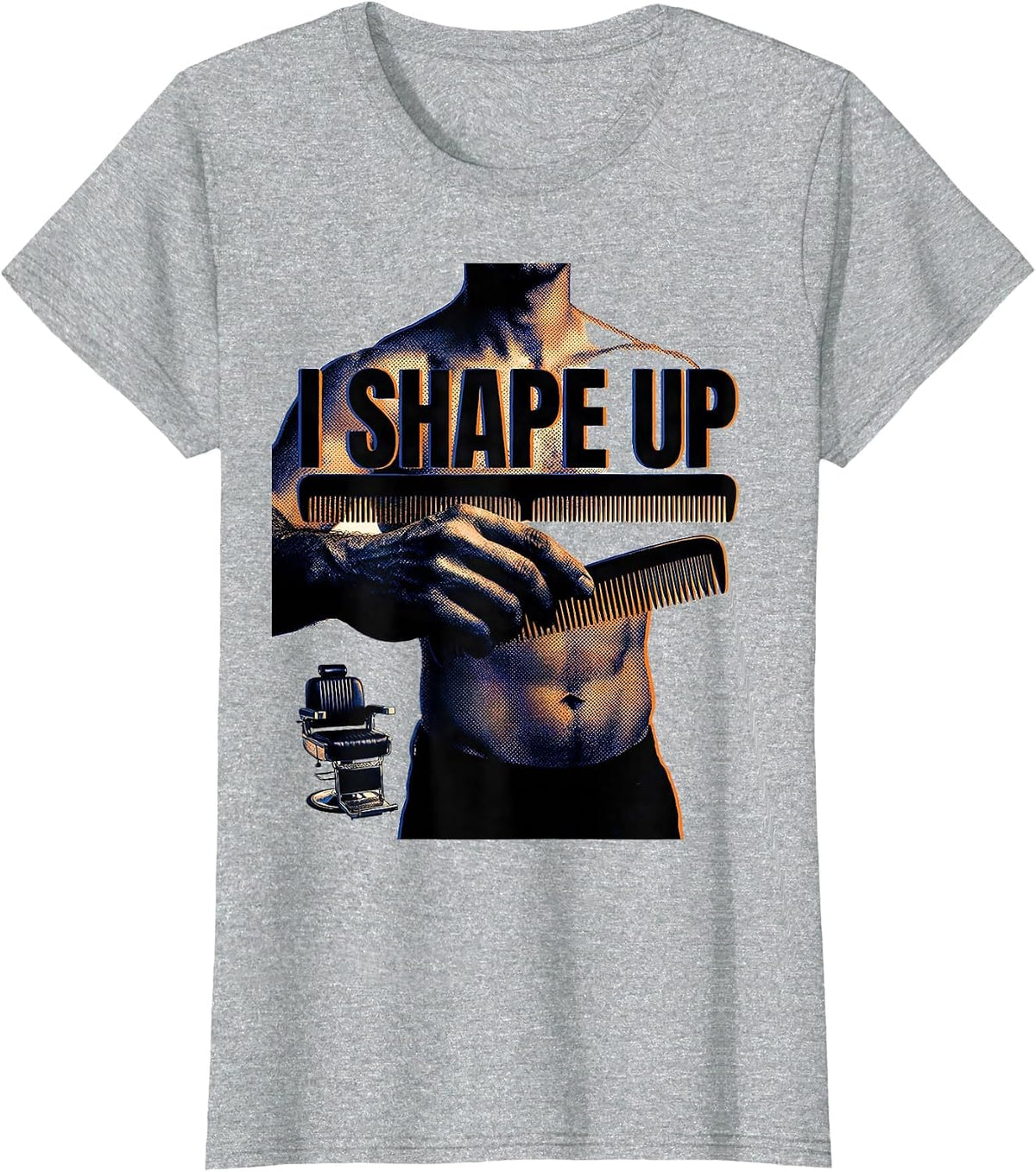Women's I Shape Up Fashion Editorial Hairdresser Barber Gift T-Shirt - Heather Grey