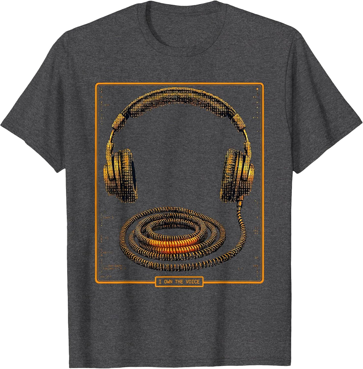 Men's I Own The Voice Ascii Terminal Art 911 Dispatcher Thin T-Shirt - Dark Heather Grey
