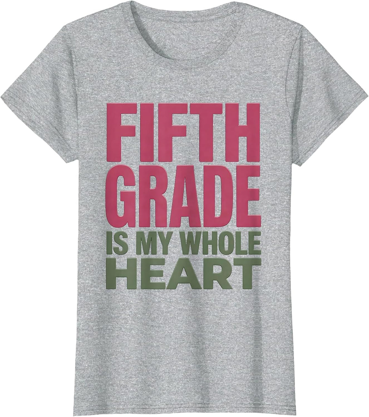 Fifth Grade Is My Whole Heart Cute Goose Teacher Back To T-Shirt - Heather Grey