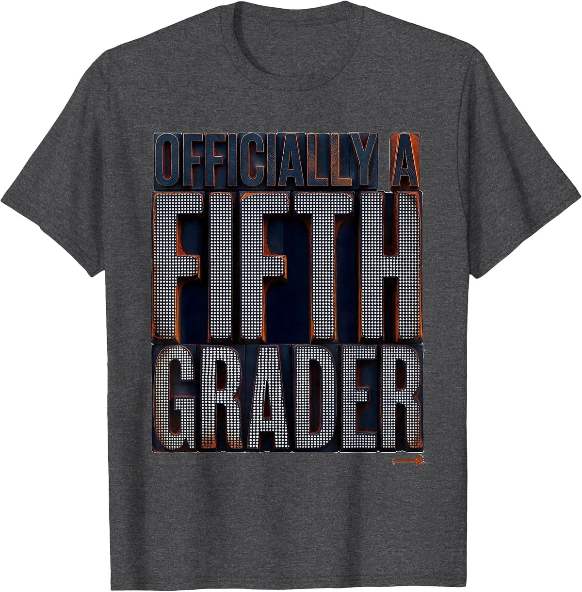 Officially A Fifth Grader Playful Back To School Teacher T-Shirt - Dark Heather Grey