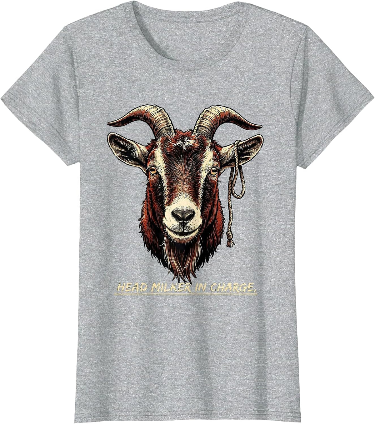 Women's Head Milker In Charge Funny Goat Farmer Animal Lover Gift T-Shirt - Heather Grey