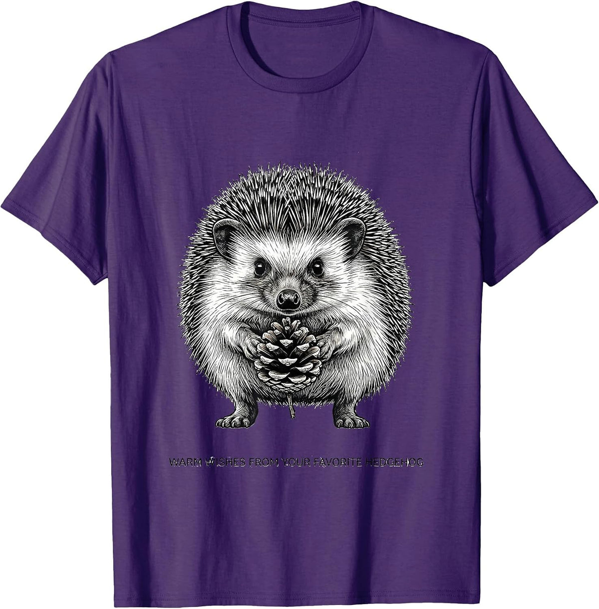 Warm Wishes From Your Favorite Hedgehog Cute T-Shirt - Purple
