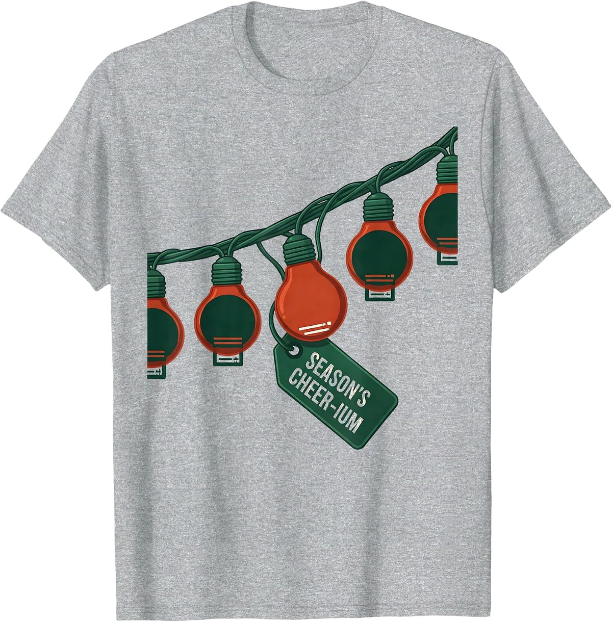 Men's Season's Cheer-ium Funny Chemistry Periodic Table Pun T-Shirt - Heather Grey