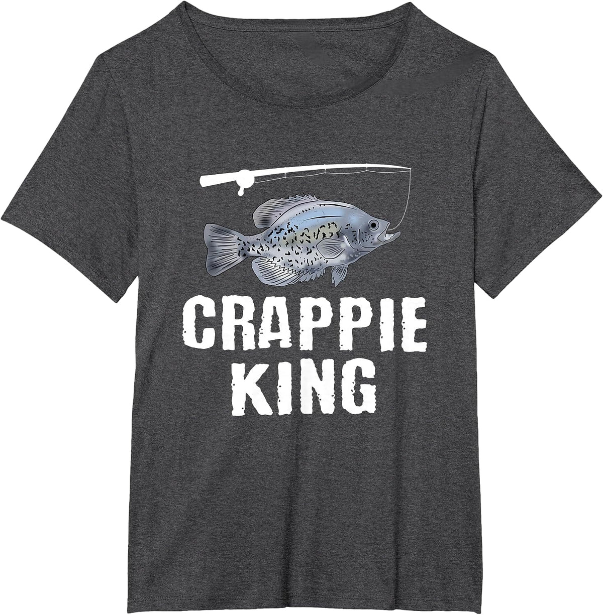 Fun Crappie Fishing Pan Fish Freshwater Fisherman T-Shirt - Dark Heather Grey