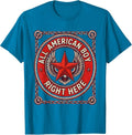 All-American Boy Patriotic Red White and Blue Design T-Shirt - Sapphire Blue
