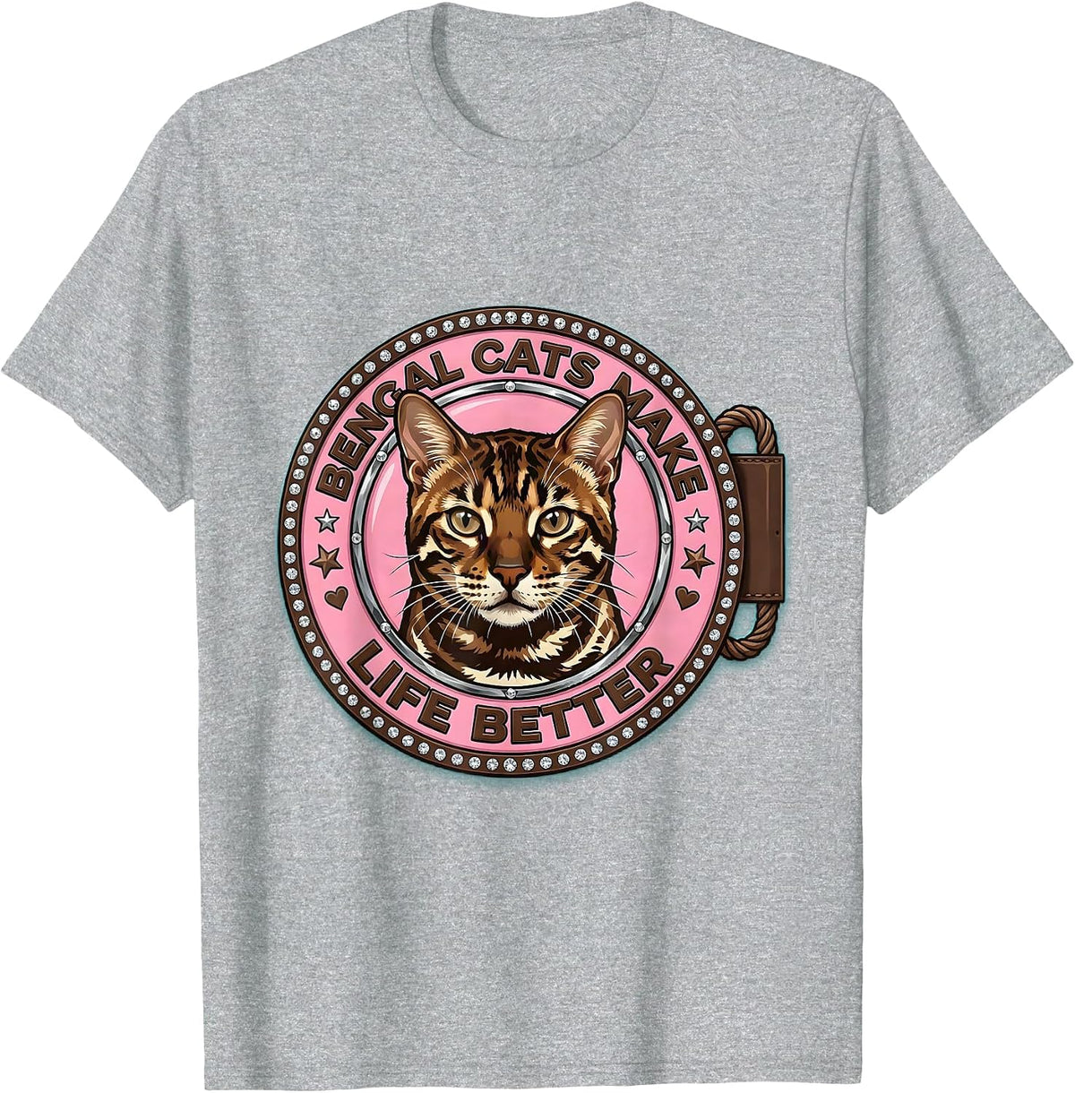 Men's Bengal Cats Make Life Better Cat Lover Design T-Shirt - Heather Grey