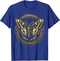 Moth and Glowing Tube Amp Rock Music Graphic T-Shirt - Royal Blue