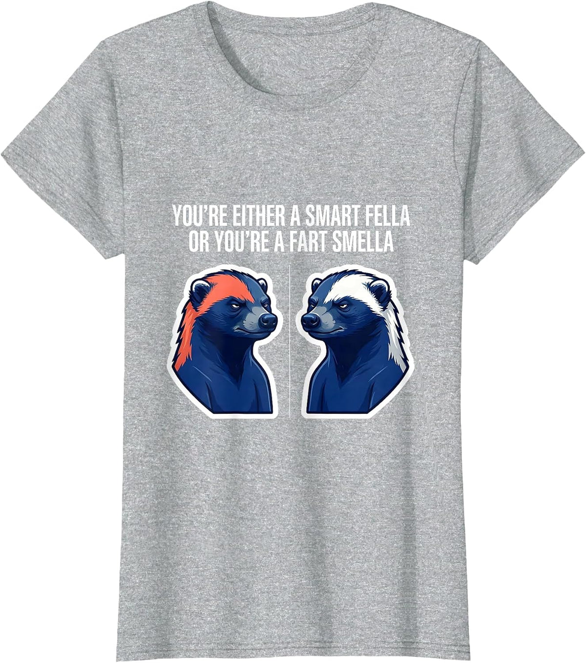 You're Either A Smart Fella Or You're A Fart Smella Funny T-Shirt - Heather Grey