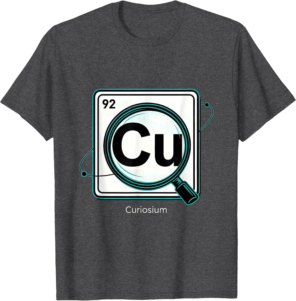 92 Cu Curiosium Funny Periodic Table Chemistry Nerd Gift T-Shirt - Dark Heather Grey