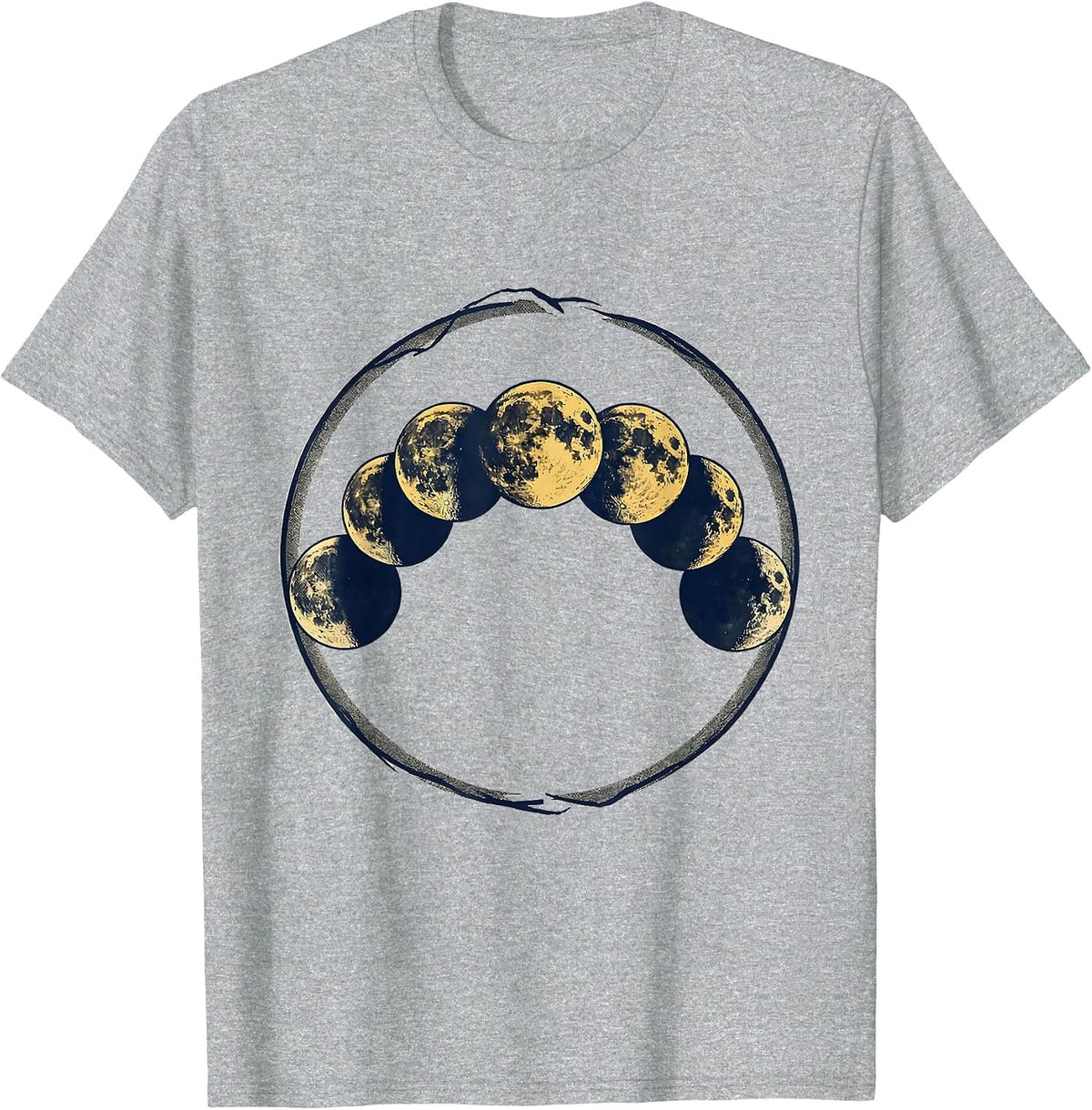Men's Lunar Phase Cycle Astronomy Science Teacher Graphic T-Shirt - Heather Grey