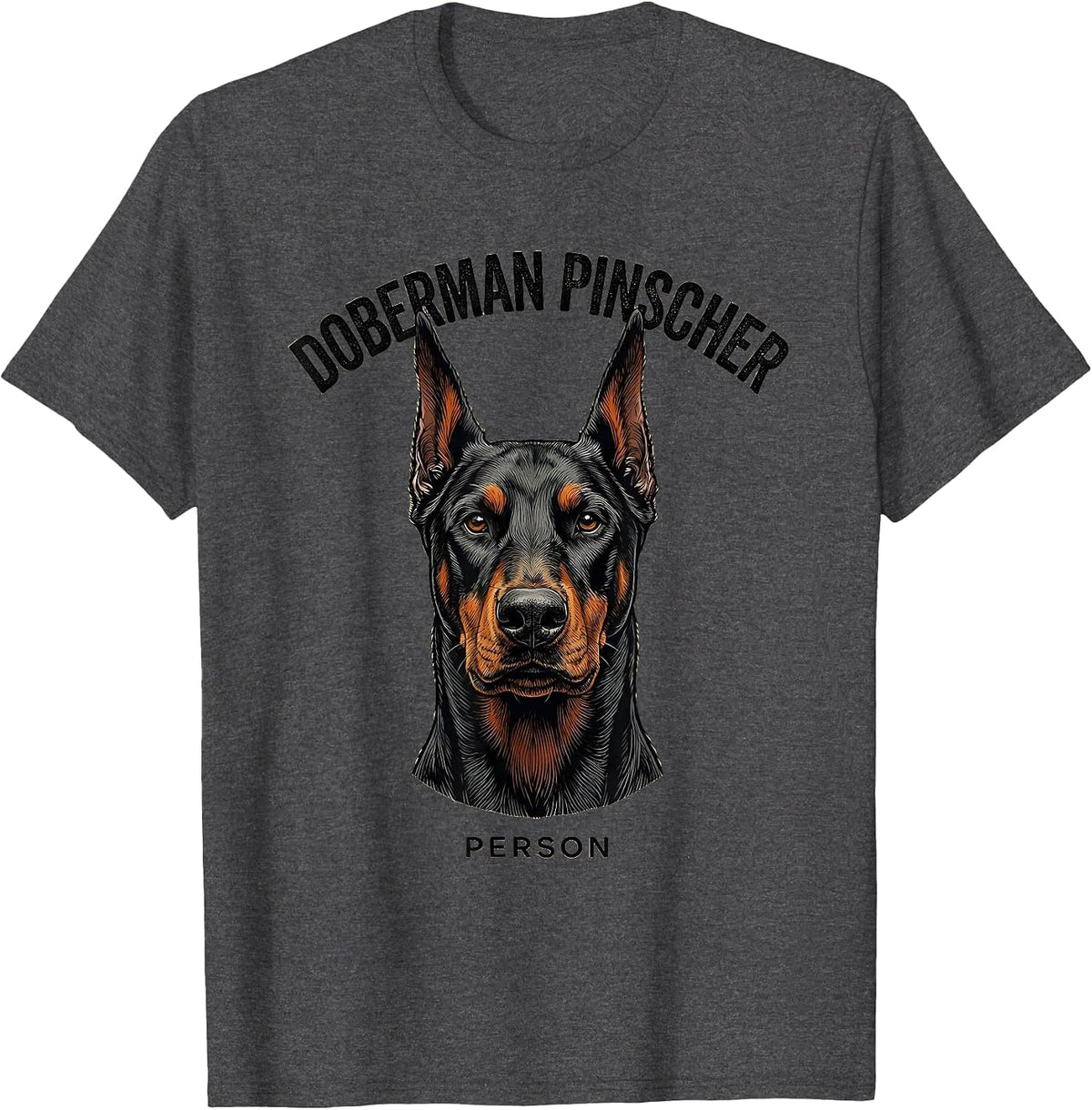 Men's Doberman Pinscher Person Vintage Dog Lover Heritage T-Shirt - Dark Heather Grey