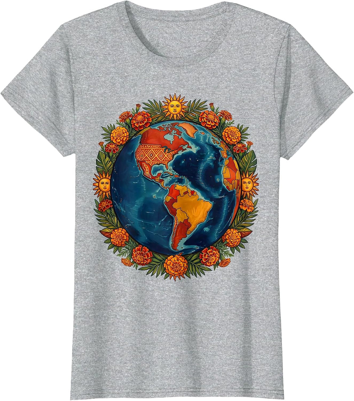 Spanish Teacher Globe Spanish-Speaking World T-Shirt - Heather Grey