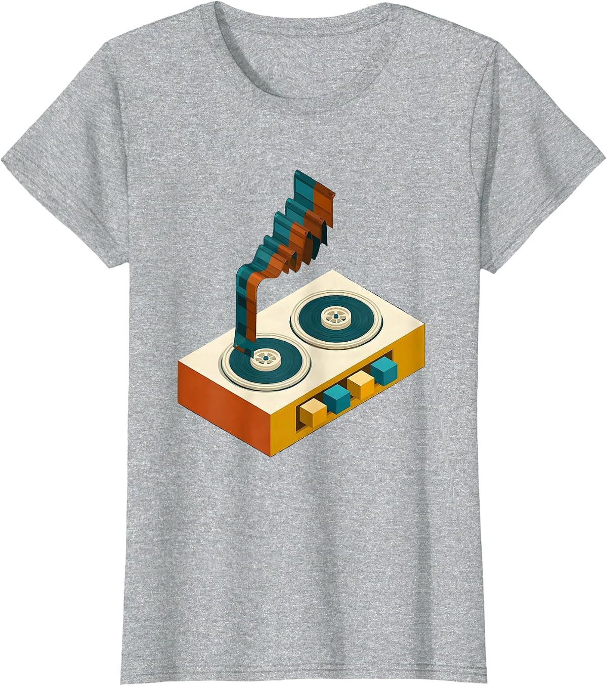 Women's Cassette Sampler Retro Hip Hop Nostalgia Streetwear T-Shirt - Heather Grey