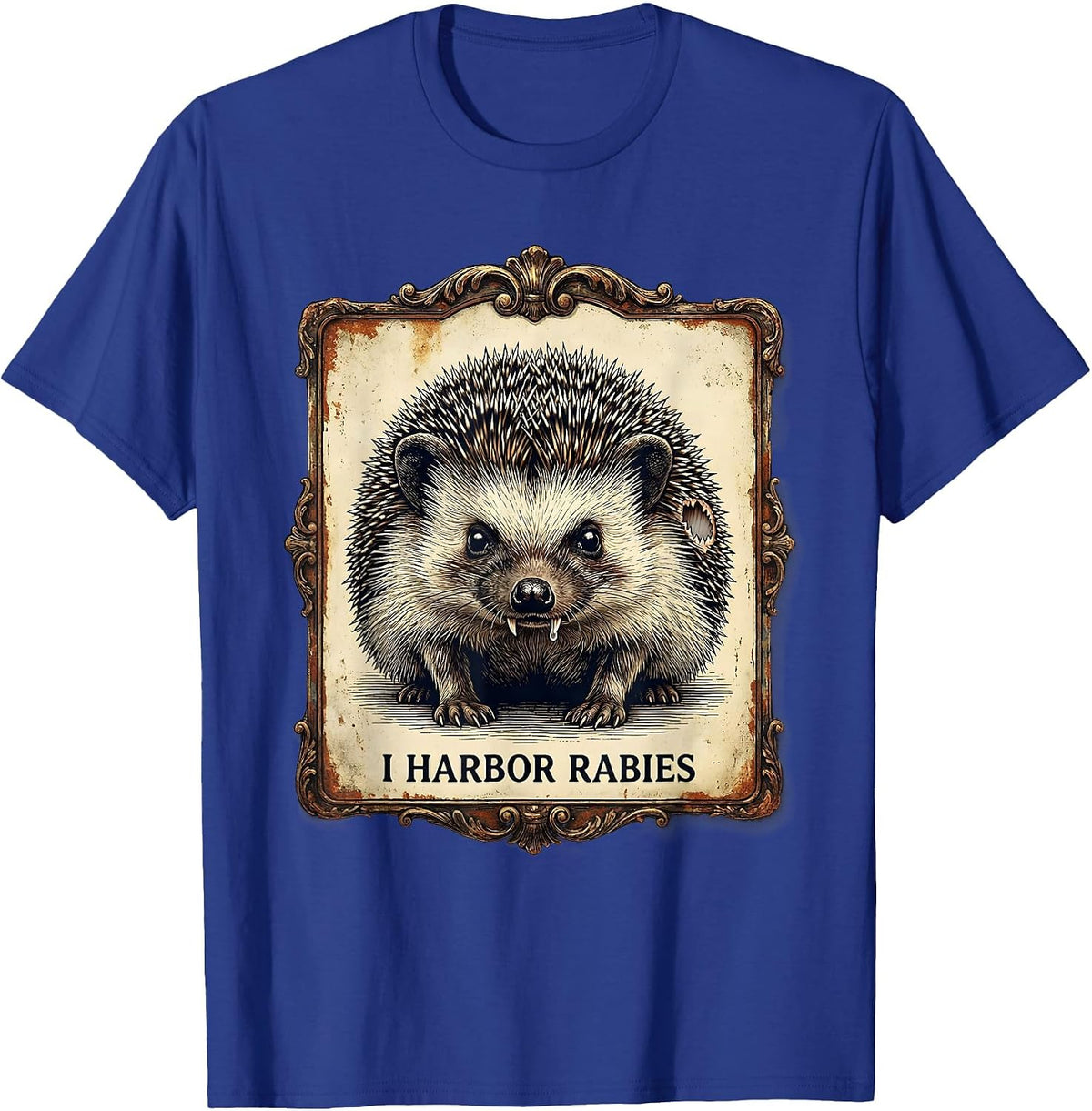 Men's I Harbor Rabies Vintage Funny Novelty Humor T-Shirt - Royal Blue