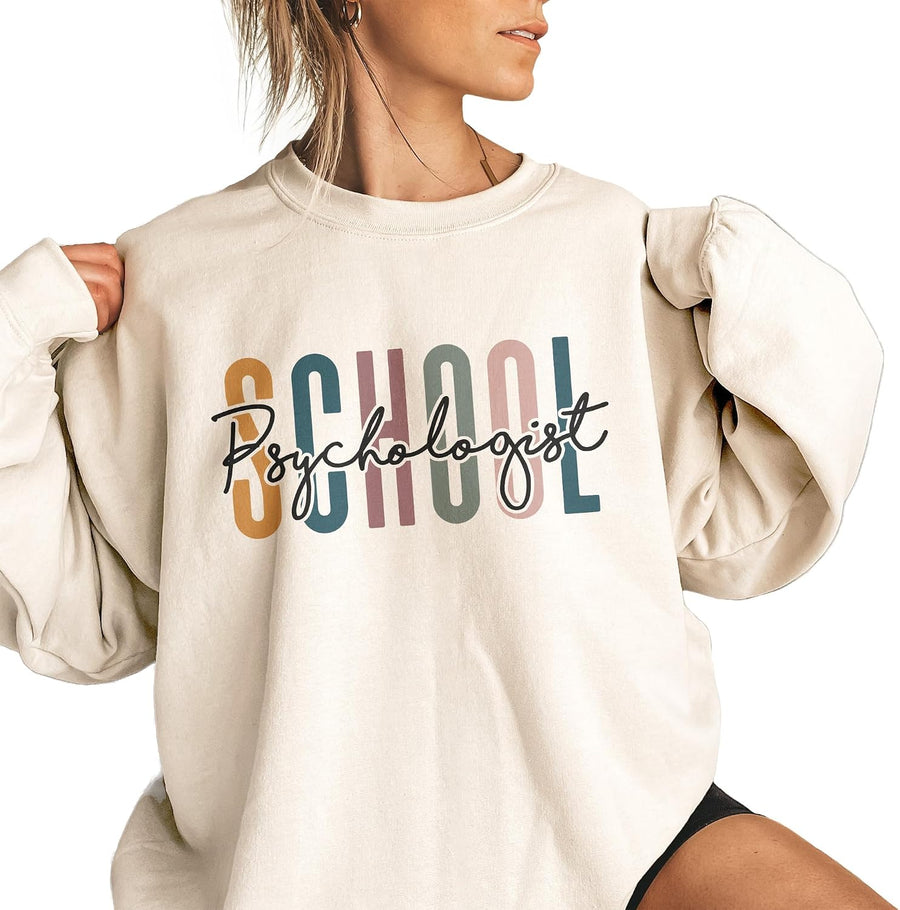 School Psychologist Multicolor Sweater, School Psych, First Day Of School, Psychology Shirt, Gift For Psychologist, Unisex