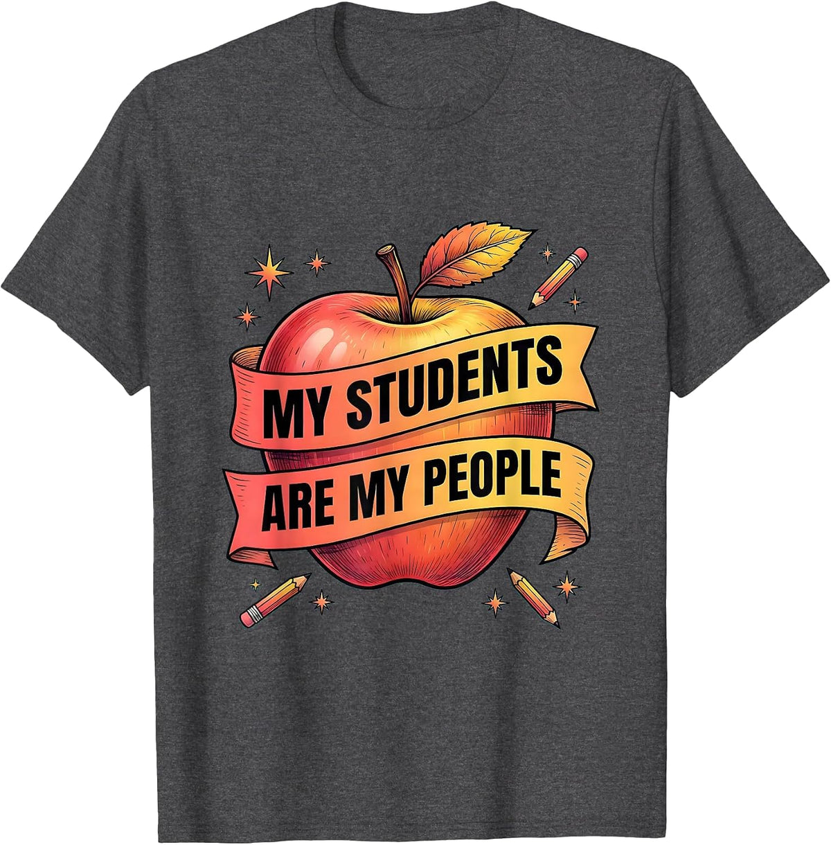 Men's My Students Are My People 4th Grade Teacher T-Shirt - Dark Heather Grey
