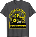 Men's Four Wheels Deep In Mud And Proud Funny Farmer Tractor T-Shirt - Dark Heather Grey