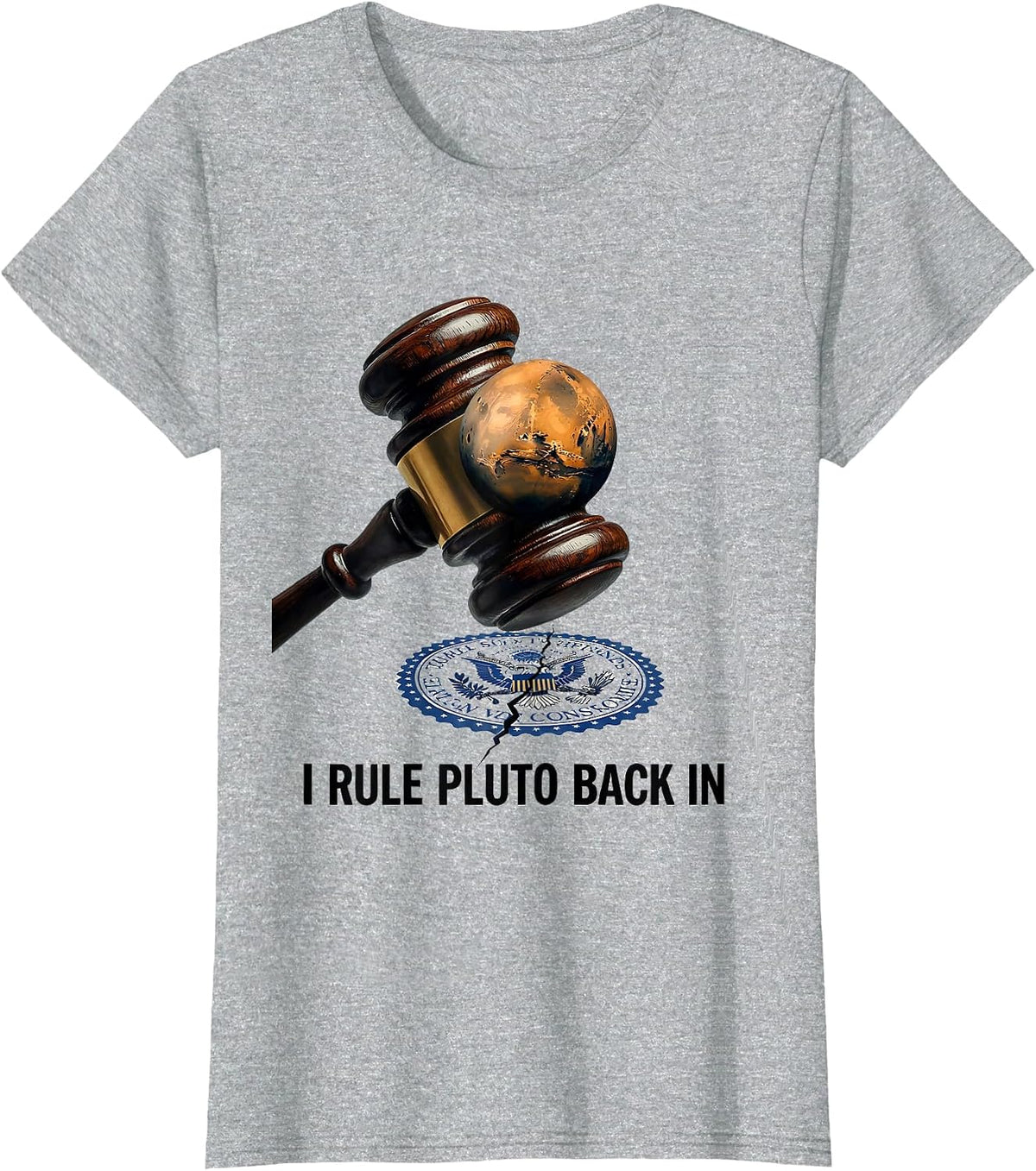 I Rule Pluto Back In Funny Pluto Demotion Space Science T-Shirt - Heather Grey