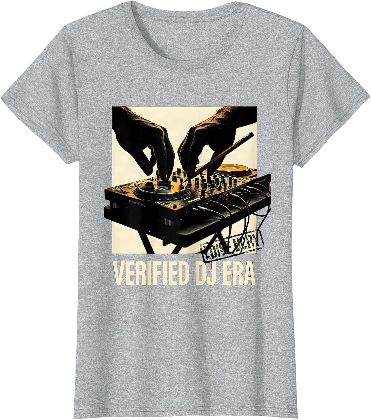 Women's Verified DJ Era Retro Hip Hop Golden Era Lyric Quote T-Shirt - Heather Grey