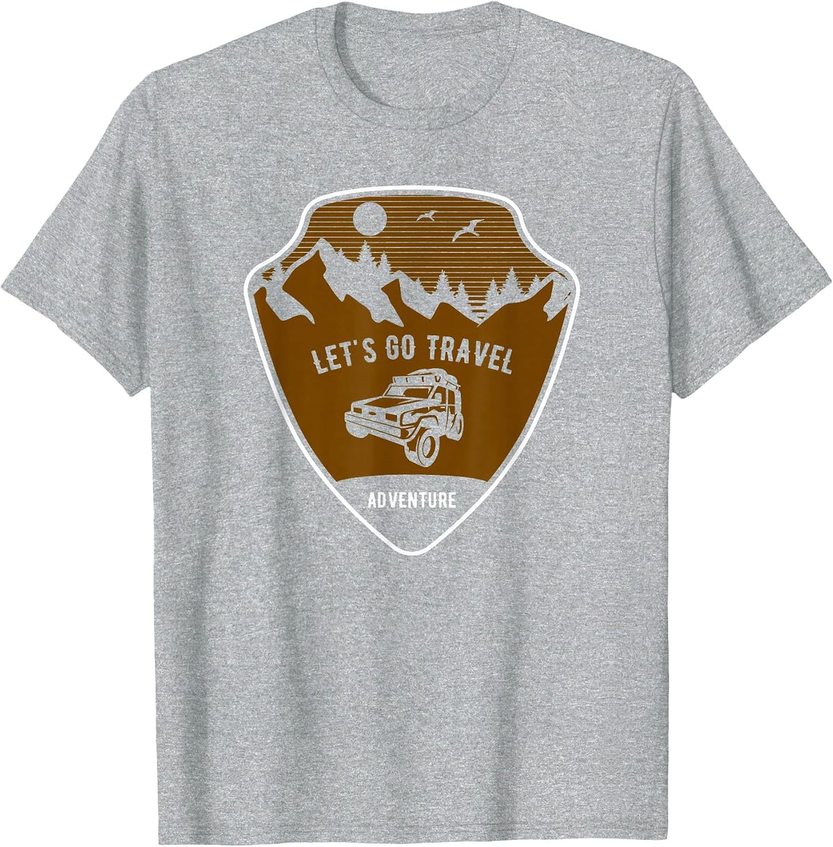 Let's Go Travel Off Roading T-Shirt - Heather Grey