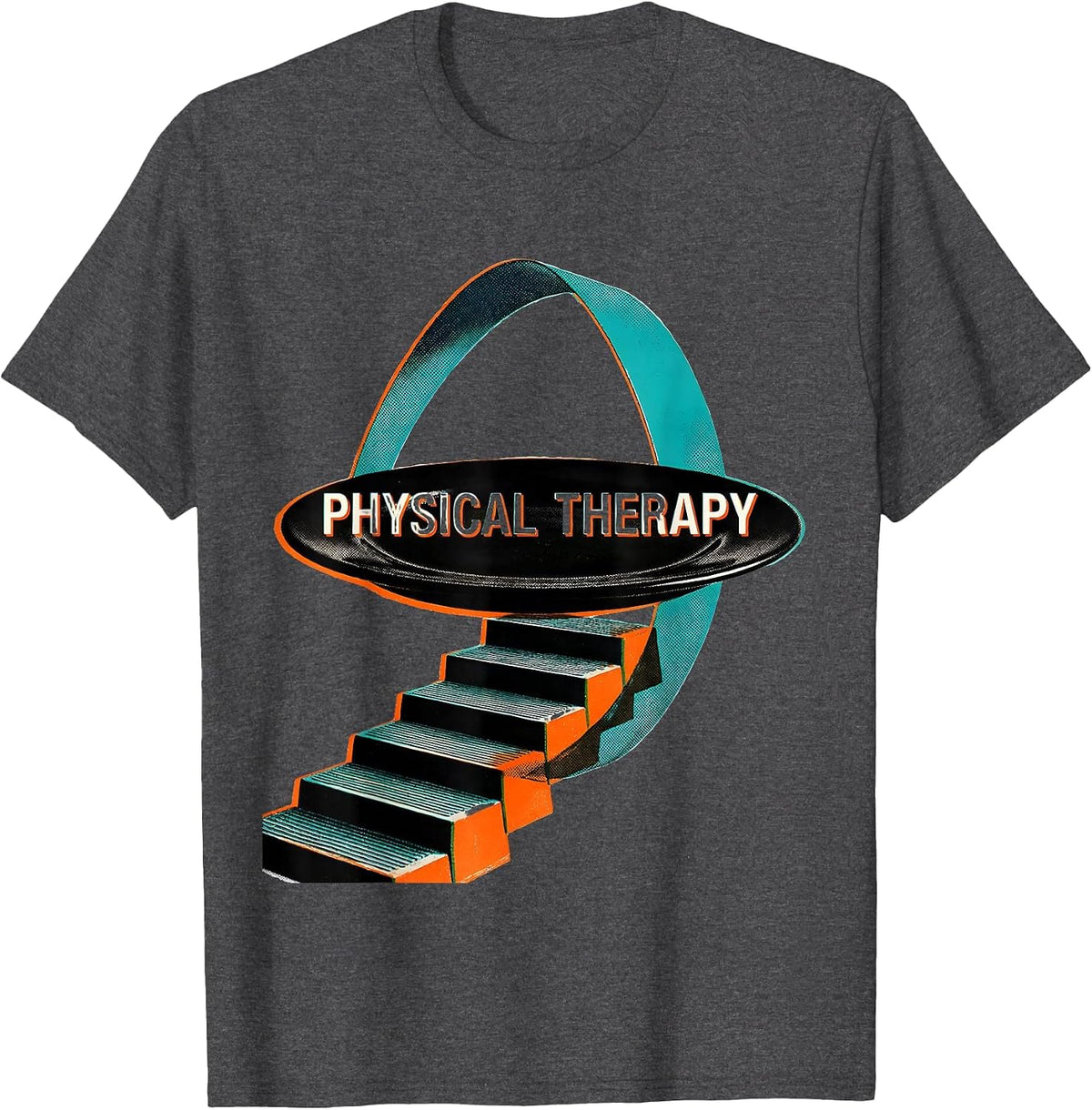 Men's Physical Therapy Risograph Occupational Therapist PT Student T-Shirt - Dark Heather Grey