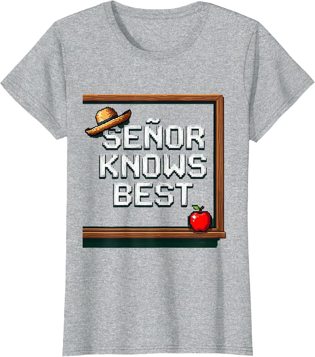Senor Knows Best Spanish Teacher Design T-Shirt - Heather Grey