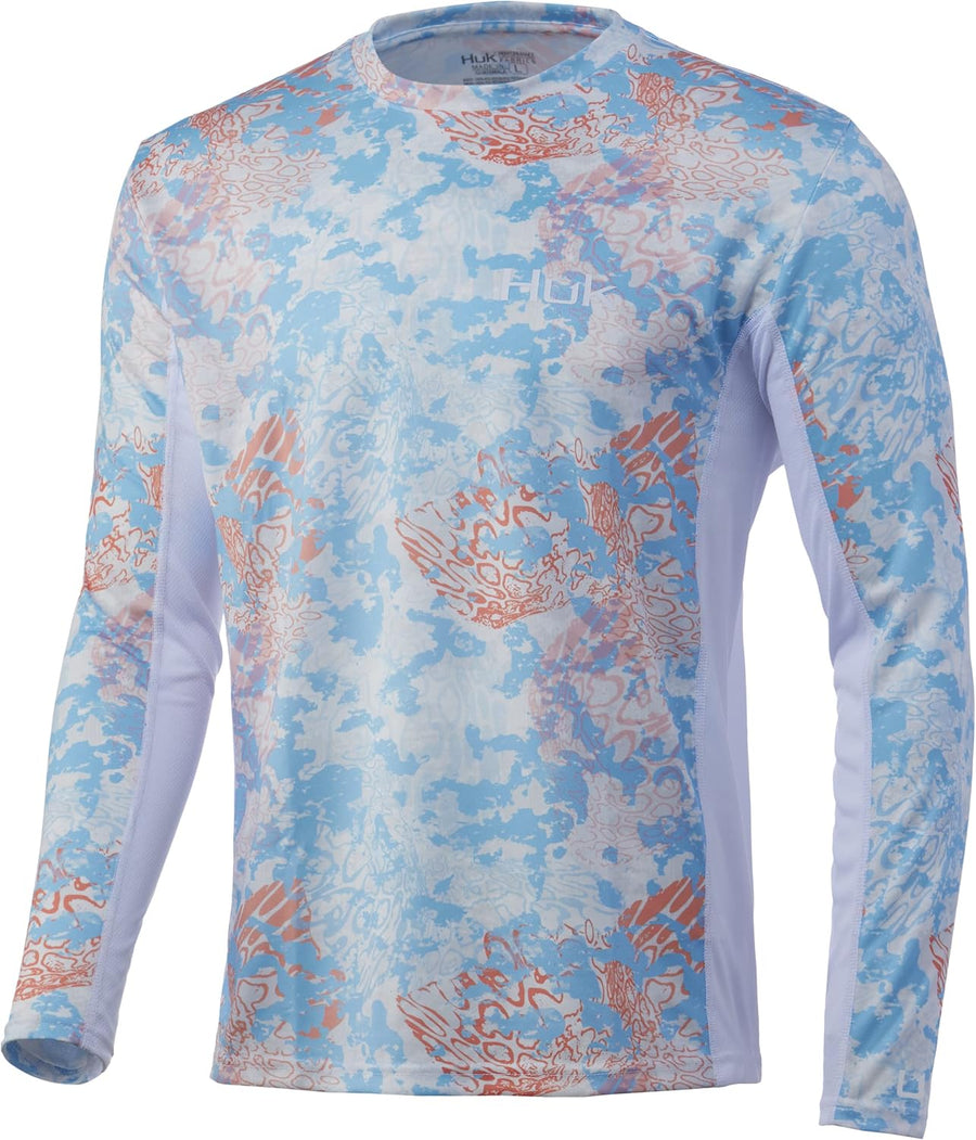 HUK Men's Icon X Long Sleeve Shirt, Performance Fishing Shirt - Tide Change - Horizon