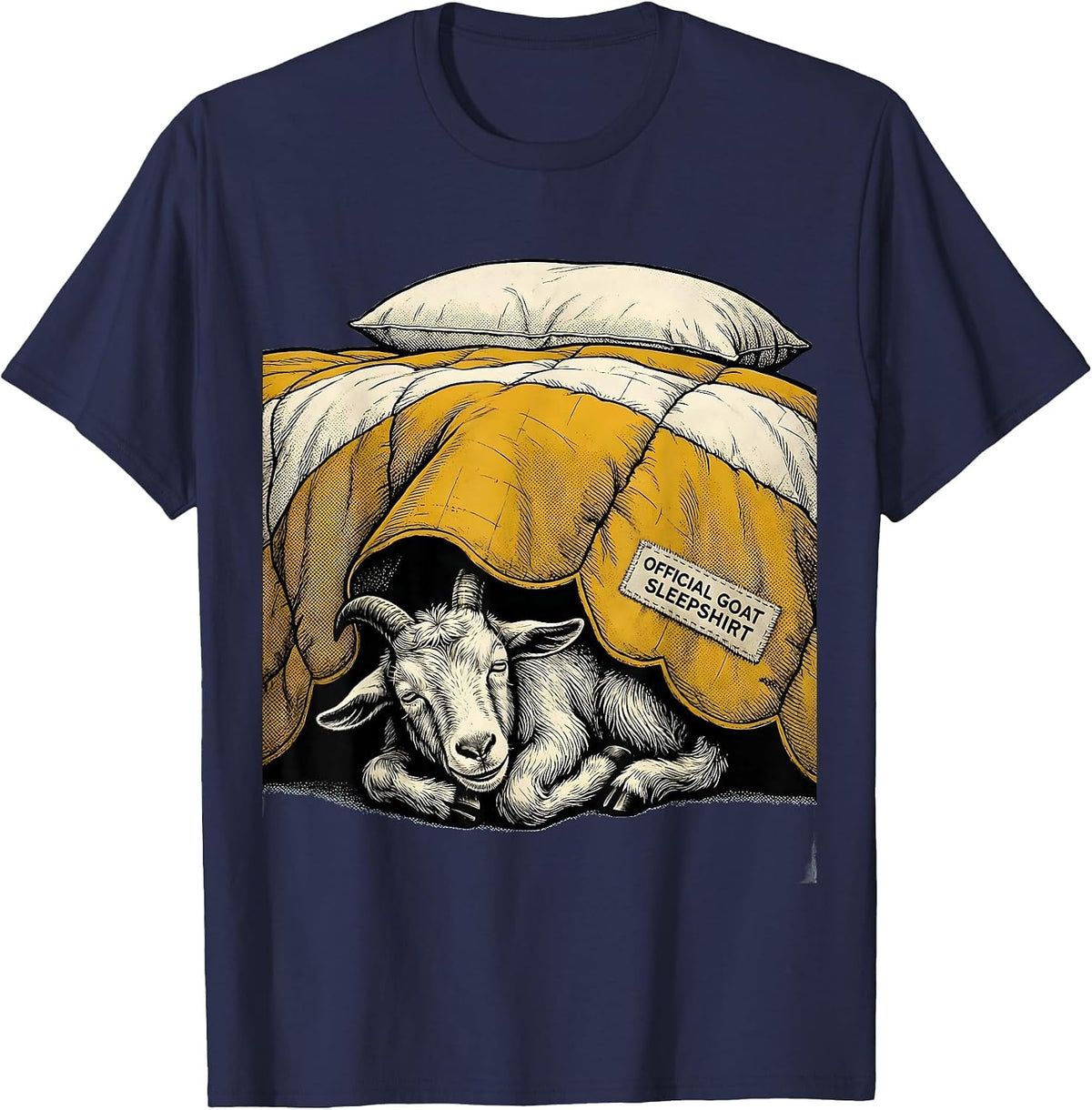 Official Goat Sleepshirt Cute Animal Lover Pajama Humor T-Shirt - Navy Blue