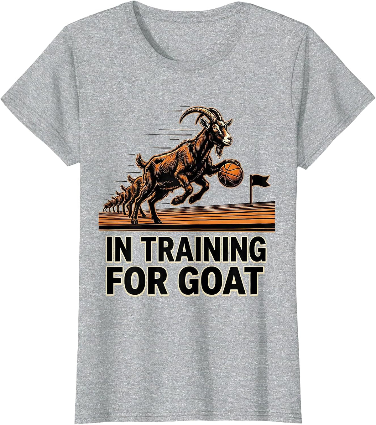 In Training For GOAT Funny Goat Animal Lover Sports Humor T-Shirt - Heather Grey