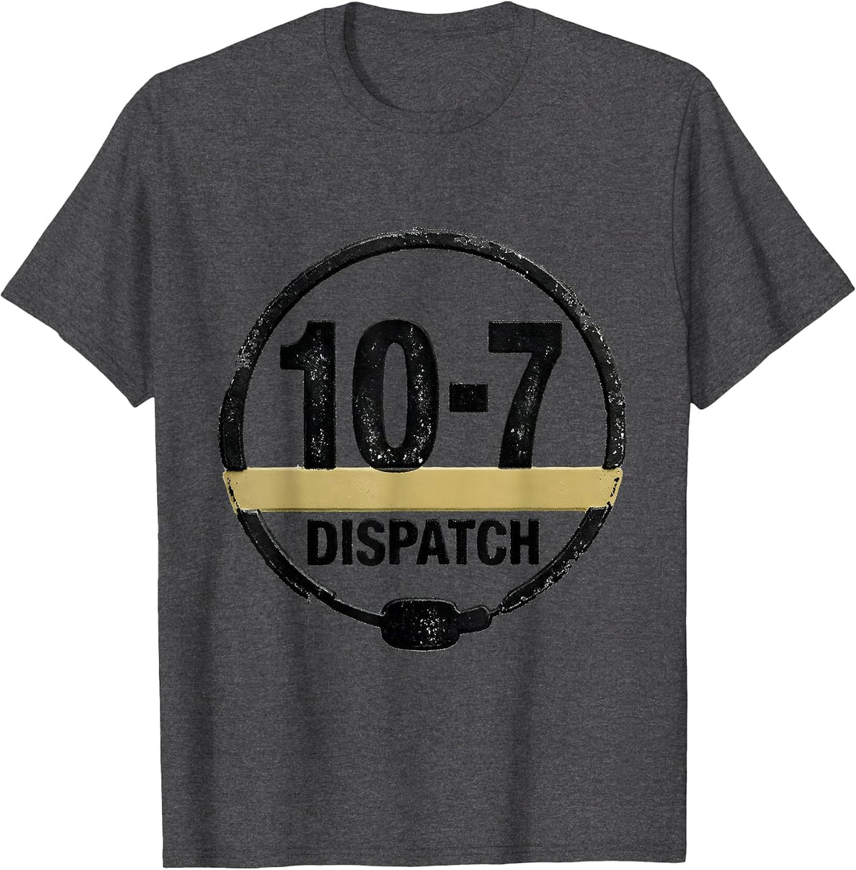 10-7 Dispatch Rubber Stamp 911 Dispatcher Tribute T-Shirt - Dark Heather Grey