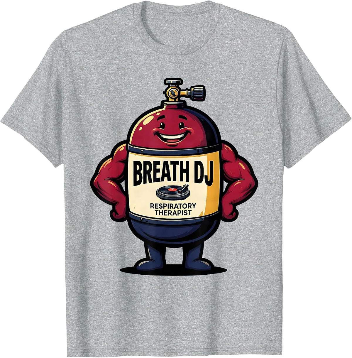 Men's Breath DJ Respiratory Therapist Funny RT Occupational Pride T-Shirt - Heather Grey