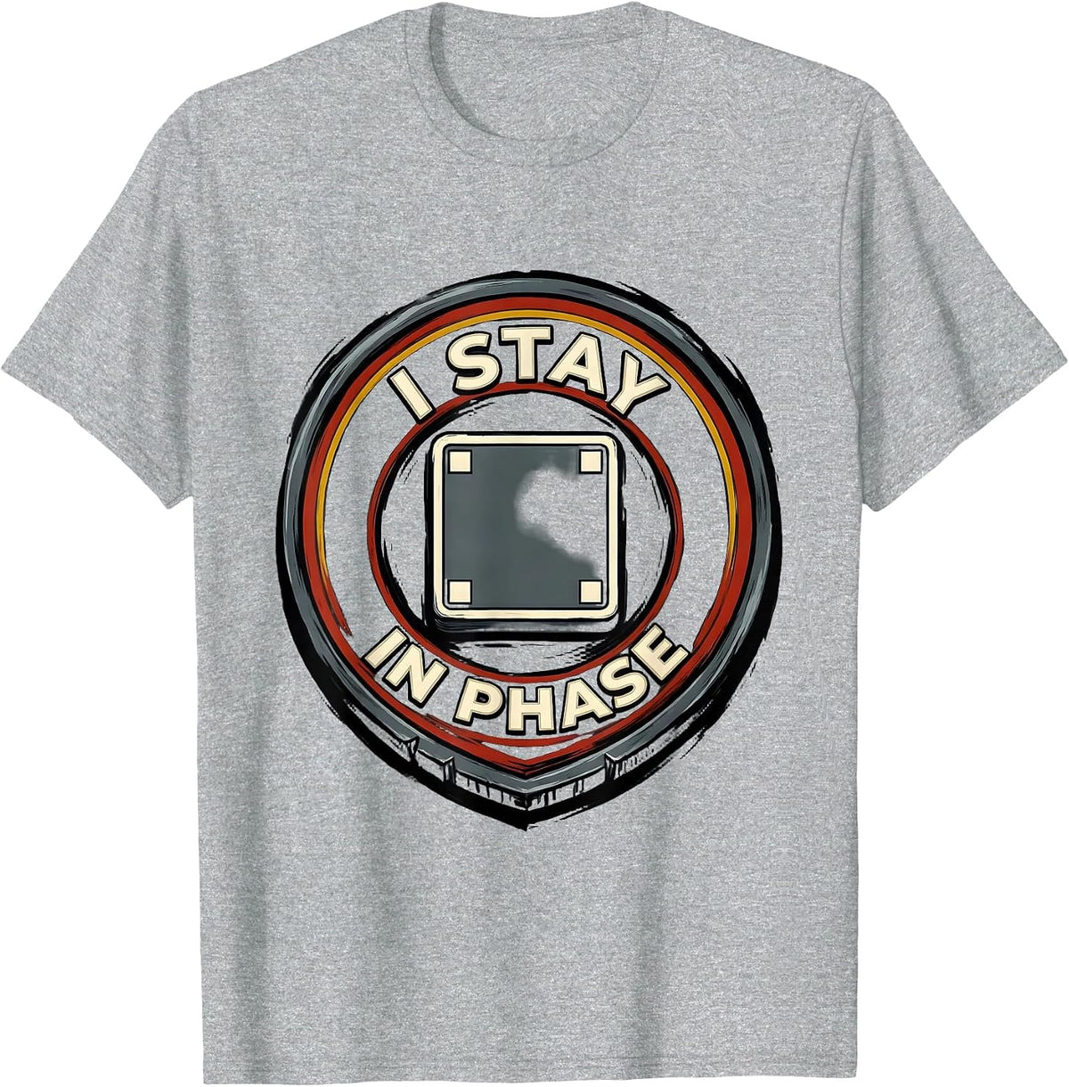 Men's I Stay In Phase Funny Chemistry Science Nerd Humor T-Shirt - Heather Grey