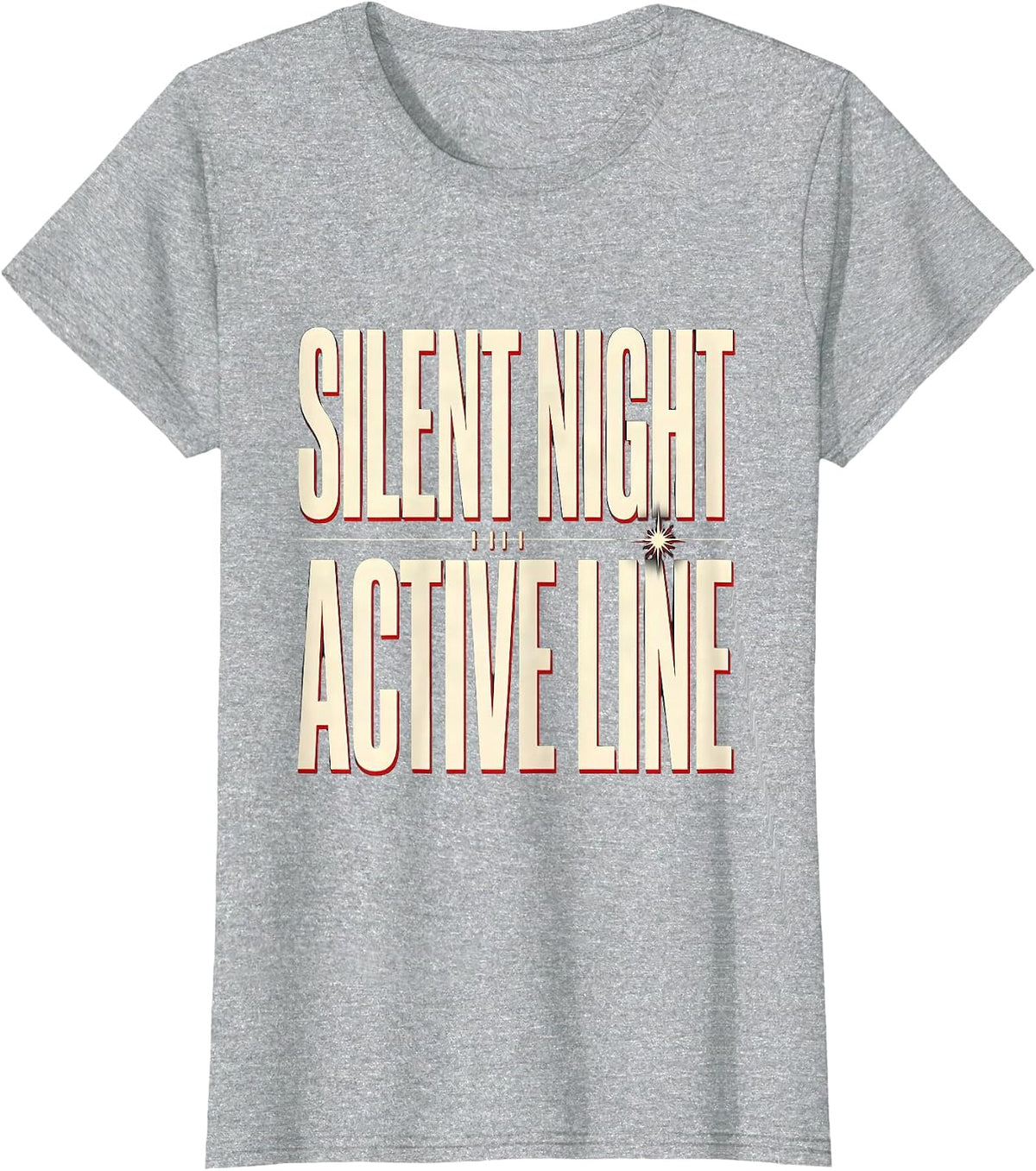 Silent Night Active Line Funny 911 Dispatcher Christmas T-Shirt - Heather Grey