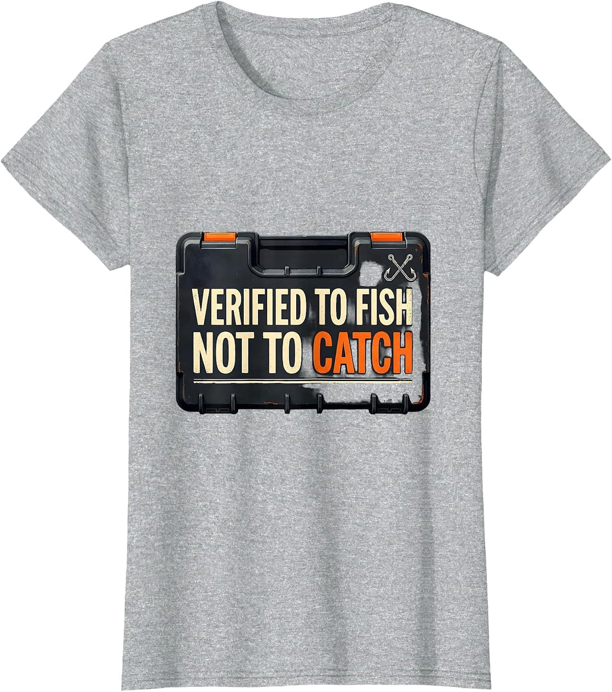Women's Verified To Fish Not To Catch Funny Bass Fishing Humor T-Shirt - Heather Grey