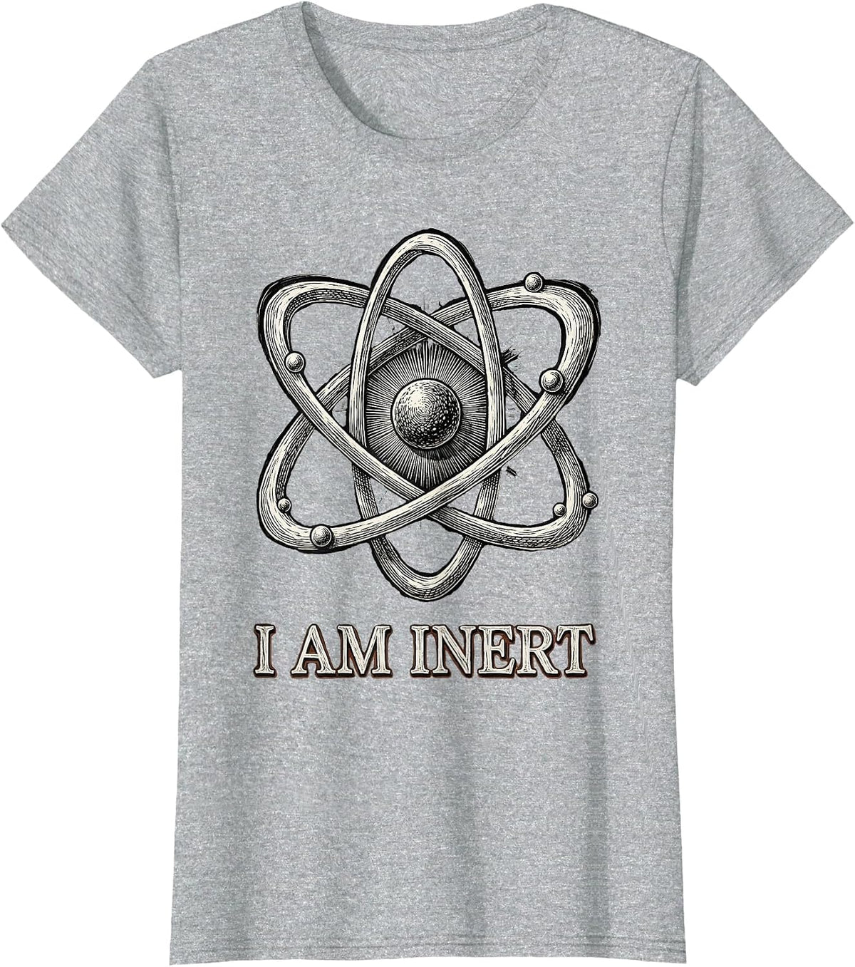 I Am Inert Funny Science Chemistry Pun Gift T-Shirt - Heather Grey