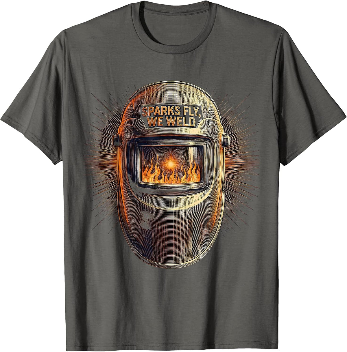 Men's Sparks Fly We Weld Labor Day Welding Design T-Shirt - Asphalt Grey