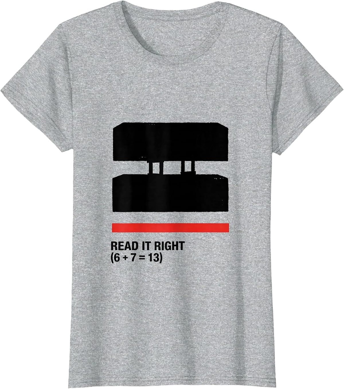 READ IT RIGHT Funny Math Teacher Meme 67 Elementary Joke T-Shirt - Heather Grey