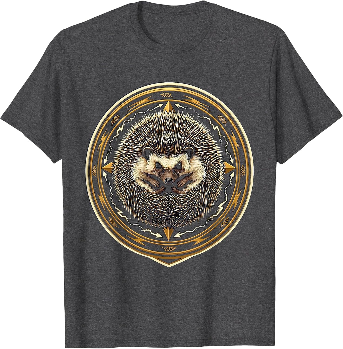 Men's Hedgehog We Do Not Care Club Graphic T-Shirt - Dark Heather Grey