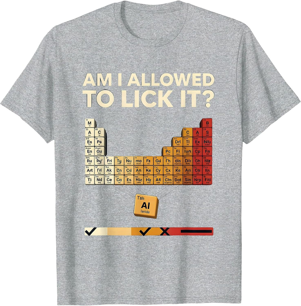 Men's Am I Allowed To Lick It Funny Periodic Table Science Teacher T-Shirt - Heather Grey