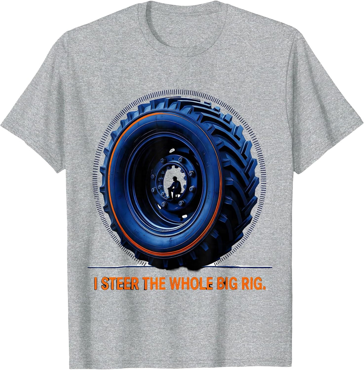 Men's I Steer The Whole Big Rig Geometric Truck Lover Toddler T-Shirt - Heather Grey