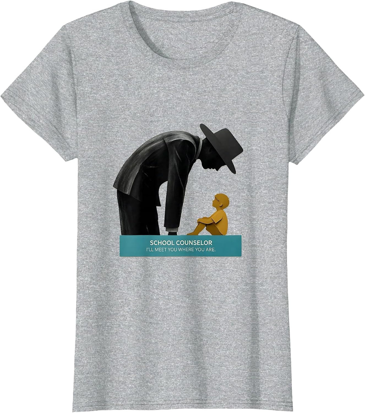 School Counselor I’ll Meet You Where You Are Retro T-Shirt - Heather Grey