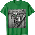 Men's Gate Latched Goat Unimpressed Funny Goat Lover Farmer Humor T-Shirt - Kelly Green