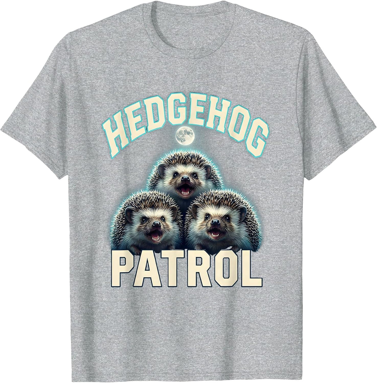 Men's Hedgehog Patrol Sports Funny Absurd Meme Humor T-Shirt - Heather Grey