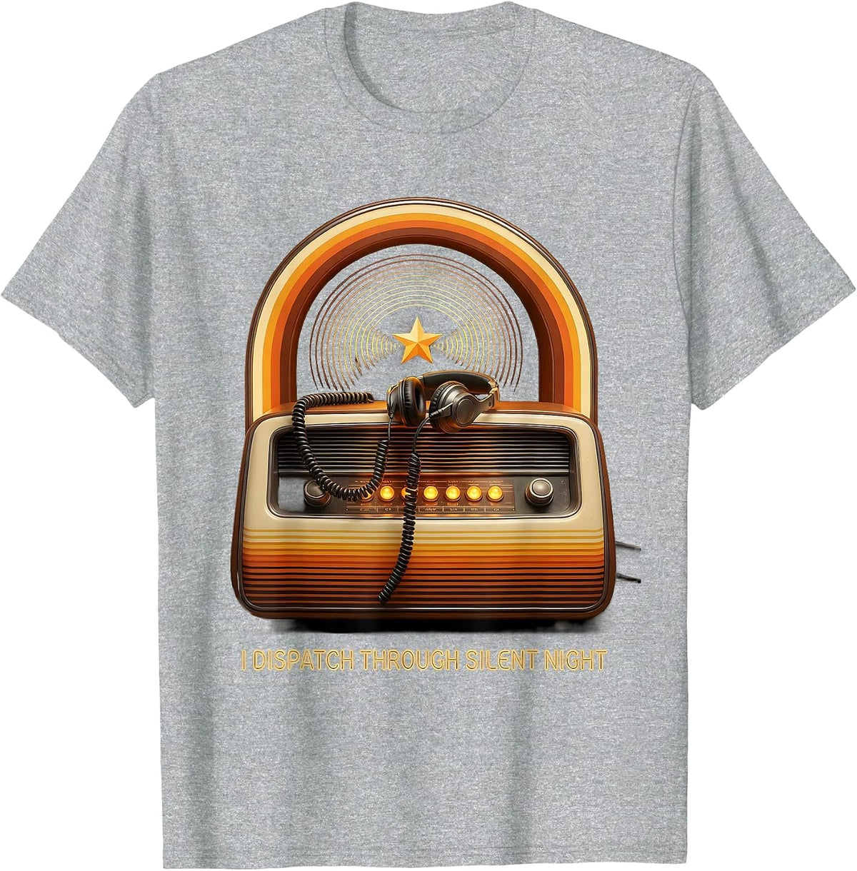 Men's I Dispatch Through Silent Night Retro 70s Funny 911 T-Shirt - Heather Grey