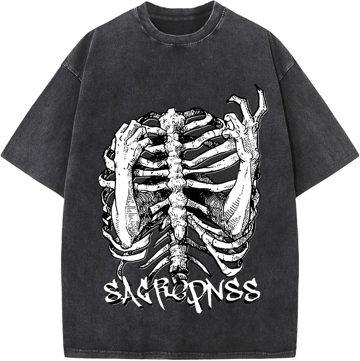 Y2K Vintage Hip-hop T-Shirt Made of Pure Cotton, Loose Fitting, Men's and Women's Short Sleeves - Black2