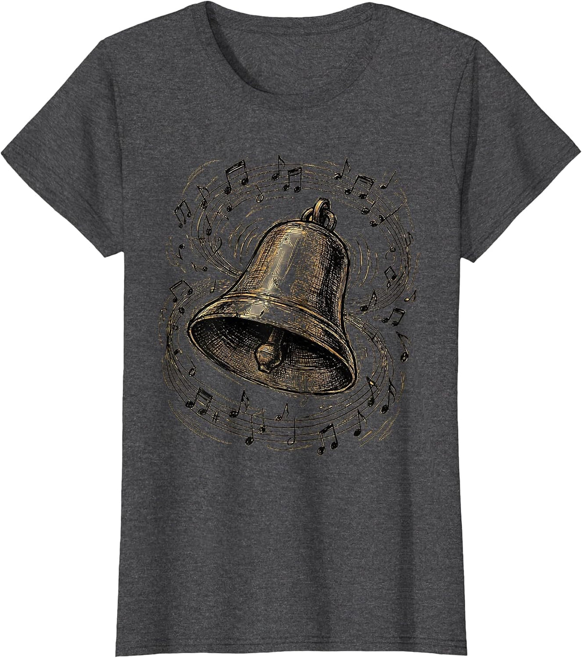 Women's 4th Grade Teacher School Bell Ringing Art T-Shirt - Dark Heather Grey
