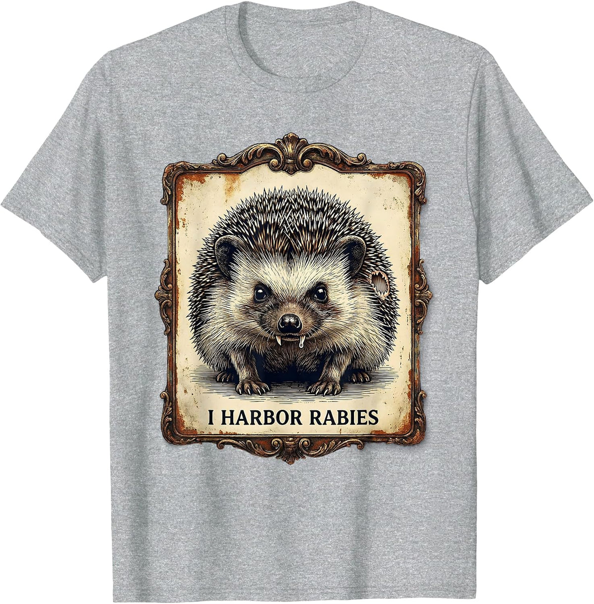 Men's I Harbor Rabies Vintage Funny Novelty Humor T-Shirt - Heather Grey