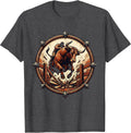 Men's Not My First Rodeo Bull Riding Gate Burst T-Shirt - Dark Heather Grey