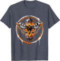 Moth and Glowing Vacuum Tube Amplifier Rock Art T-Shirt - Heather Blue